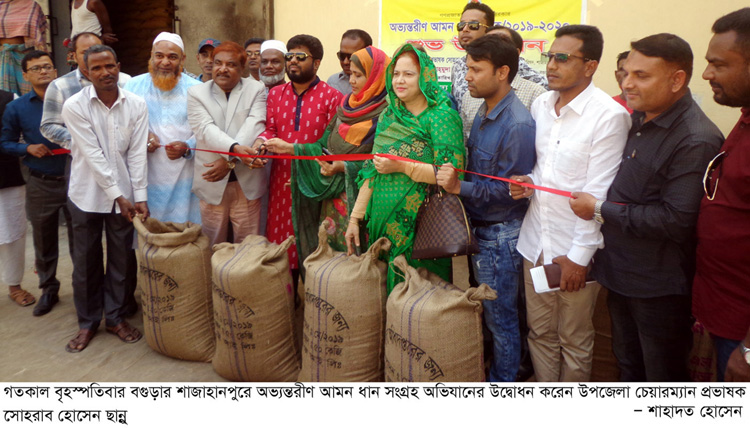 শাজাহানপুরে সরাসরি কৃষকের কাছ থেকে আমন সংগ্রহ শুরু