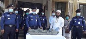 নওগাঁর রাণীনগরে উদ্ধারকৃত কষ্টি পাথরের মূর্তি হস্তান্তর