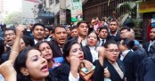 আদালতে বিএনপিপন্থি আইনজীবীদের মিছিল
