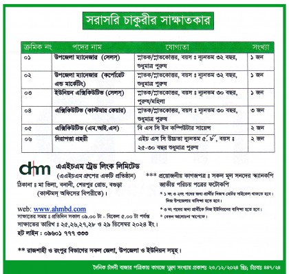 সরাসরি সাক্ষাৎকারে নিয়োগের সুযোগ
