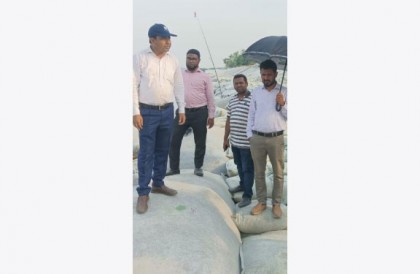 সারিয়াকান্দিতে যমুনা নদী তীর সংরক্ষণ অস্থায়ী কাজ সমাপ্ত