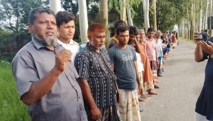 পীরগঞ্জে গাছ নিলামে অনিয়মের অভিযোগে মানববন্ধন