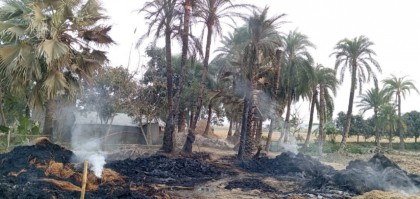 নন্দীগ্রামে দুর্বৃত্তদের আগুনে পুরলো কৃষকের ৬০ বিঘার খড়ের পালা সহ ধান, ৪লক্ষ টাকার ক্ষতি