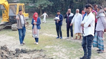 অনুমোদন ছাড়া সরকারি পুকুর খনন, সান্তাহারে ভেকু মালিককে ৫০ হাজার টাকা জরিমানা