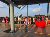 প্রথম দিনেই কেবল কারে উঠার দীর্ঘ লাইন বগুড়ার মম ইন ইকো পার্ক অ্যান্ড রিসোর্টে