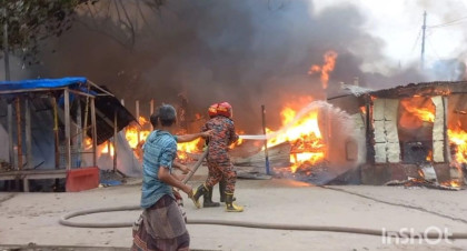 ভূরুঙ্গামারী বাজারে ভয়াবহ অগ্নিকান্ডে ৯৫টি দোকান পুরে প্রায় ১৫ কোটি টাকা ক্ষতি