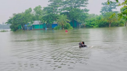 এক সপ্তাহ ধরে পানির নিচে হাতিয়ার ৮০ গ্রাম, চরম দুর্ভোগে অর্ধলক্ষাধিক মানুষ