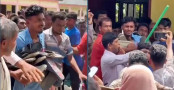 মাদরাসার ছাত্রীদের সামনে অশালীন অঙ্গভঙ্গি, যুবকের গলায় জুতার মালা